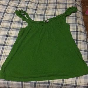Old Navy Green Ruffle-Strap Tank Top Size M